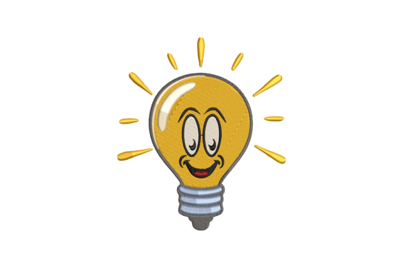 Funny Light Bulb Embroidery