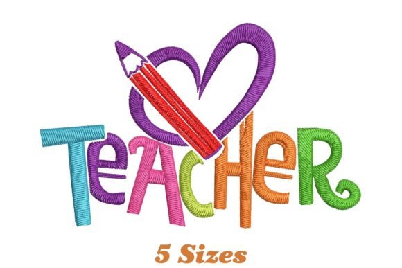 Love Teacher Embroidery Design