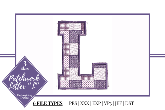 Patchwork Letter L: A Stylish Embroidery Addition