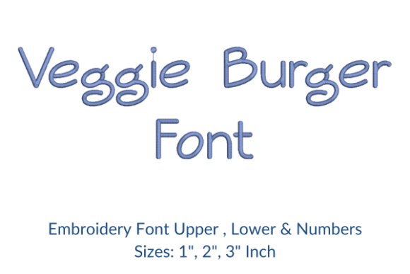 Veggie Burger Font Embroidery Design